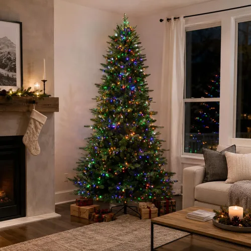 Vista 4 de Haute Decor Árbol de Navidad de abeto Queensbury de 7.5 pies de alto No flocado
