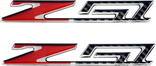 Vista 6 de Juego de par Corvette C7 Z51 Emblema de fibra de carbono, adhesivo de calcomanía de reemplazo para Corvette (Negro Rojo de fibra de carbono)