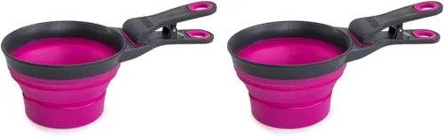 Vista 23 de Dexas Popware - Klip Scoop plegable para mascotas, diseño 3 en 1, conveniente taza medidora, recogedor de alimentos y clip para bolsa, cuchara