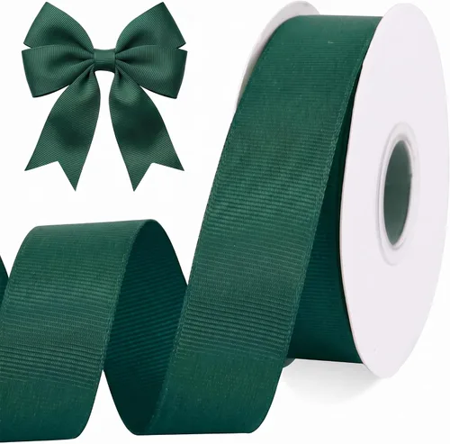 Vista 11 de TONIFUL 4 Rolls 3/8 Inch Christmas Grosgrain Ribbon Gift Wrapping Ribbon Christmas set