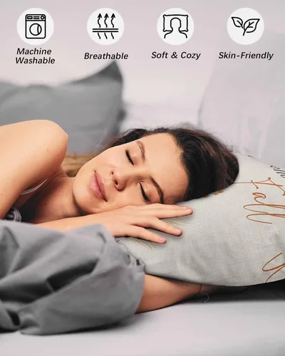 Vista 5 de Fundas de almohada de tamaño estándar de Acción de Gracias, 2 paquetes de fundas de almohada suaves decorativas para sofá de cuerpo largo, con Azul