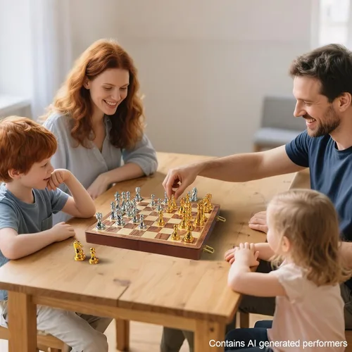Vista 6 de BIVOMON Juego de ajedrez de metal para adultos y niños, tablero de ajedrez de madera plegable de 12 pulgadas con piezas de ajedrez de metal, juego