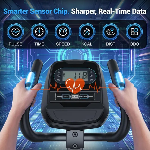 Vista 5 de ANCHEER Máquina elíptica de ejercicios, entrenador elíptico para gimnasio en casa, equipo de ejercicio de peso máximo de 550 libras, máquina