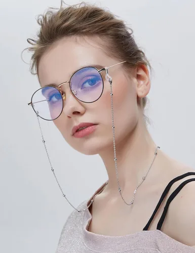 Vista 6 de LANG XUAN Cadenas de lentes de perlas para lentes de lectura, correa y cordones - Retenedor de gafas para mujer