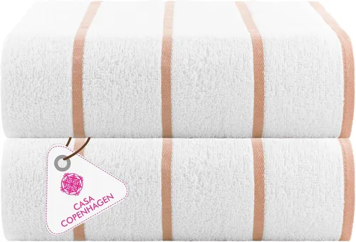 Vista 28 de CASA COPENHAGEN Bella - Juego de toallas de 6 piezas, color gris a rayas, 21.16 oz/m², 2 toallas de baño, 2 toallas de mano y 2 toallas pequeñas