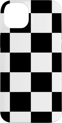 Vista 15 de Black and White Classic Checkered Big Checkerboard Pattern Case for iPhone 16