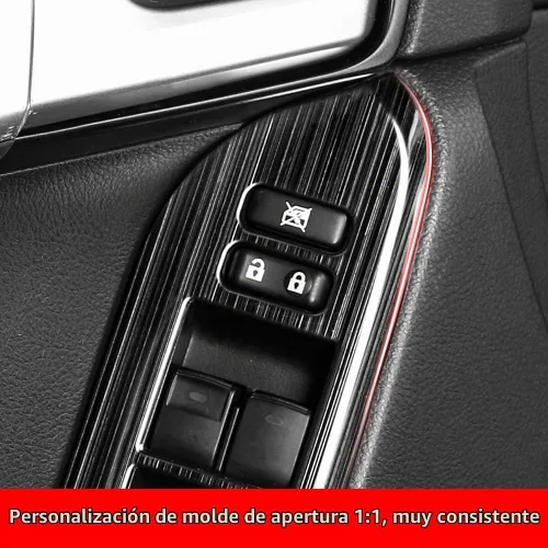 Vista 5 de Para Toyota Land Cruiser Prado 150 2010-2023 2020 2021 2022 Panel de control de botón de puerta interior Accesorios de modificación decorativa
