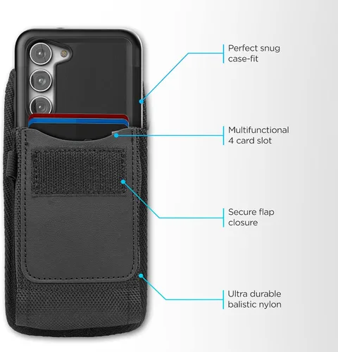 Vista 4 de Rebel - Funda con funda para cinturón para Samsung Galaxy S23, funda protectora con clip para funda (versión 2023) (S23)