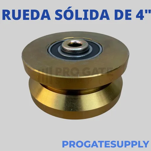 Vista 3 de Ruedas de acero sólido en V de 4 pulgadas, 2500 libras de capacidad, par de ruedas de rodillos de puerta deslizante con rodamientos dobles 6205-2RS