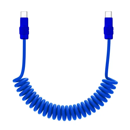 Vista 34 de chubbycable Curly Chubby - Cable de carga rápida USB C en espiral de 240 W, cable de carga retráctil trenzado duradero para automóvil compatible
