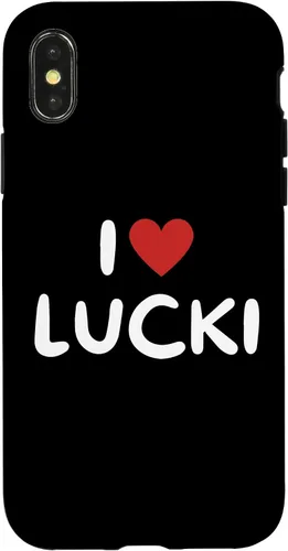 Vista 5 de Funda con corazón rojo para iPhone 16 I Love Lucki