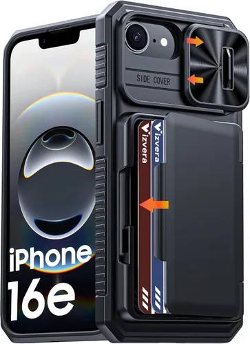 Vista 29 de Vizvera para iPhone 16 Pro Max Funda tipo cartera RFID [Soporte para tarjetas][Control de cámara][Cubierta de cámara] Funda protectora de silicona