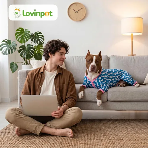 Vista 8 de LovinPet Overol grande para perro, pijama para perro, camisa, pijamas