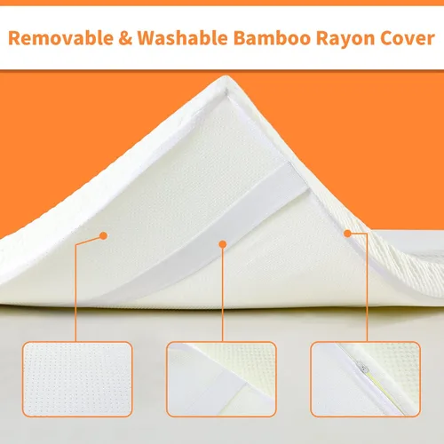 Vista 5 de HOMBYS Cubrecolchón de espuma viscoelástica con funda extraíble, cubrecolchón de mesa de masaje con bandas elásticas, solo cojín de cama