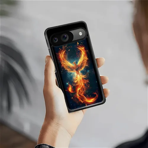 Vista 1713 de Compatible con Google Pixel 4A 5G Mobile Case Creative Acrylic Panel trasero Silicona Protección Grip especialmente diseñado para Google Pixel 4A 5G