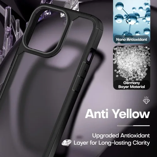 Vista 4 de TAURI Funda para iPhone 13 Pro Max, [no amarillenta] [protección contra caídas de grado militar] Funda a prueba de golpes para iPhone 13 Pro Max