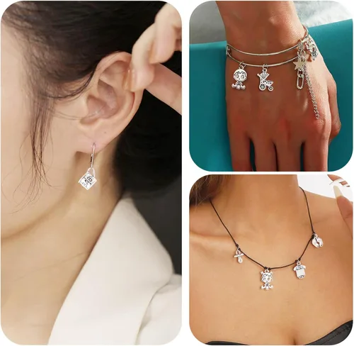 Vista 4 de Craftdady Colgantes de estilo tibetano con temática mixta antigua para la fabricación de joyas de bricolaje