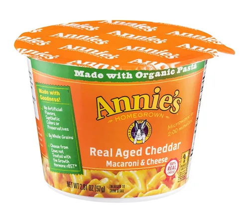 Vista 13 de Tazas de macarrones con queso al microondas de queso cheddar real envejecido de Annie's, con pasta orgánica, hechas con queso real, guarnición