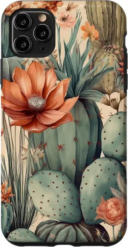 Vista 13 de Cactus Botanical Desert Western Funda bohemia moderna terracota para iPhone 17