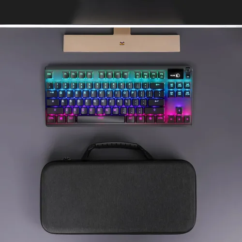 Vista 5 de Linkidea Funda de viaje rígida y portátil compatible con TKL Tenkeyless inalámbrico o con cable, funda de transporte para computadora de 87 llaves