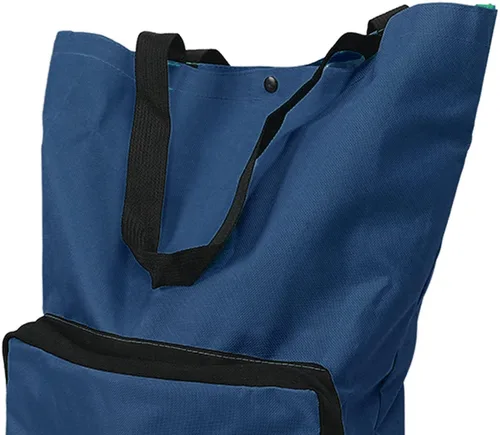 Vista 7 de Carrito de compras plegable con ruedas, reutilizable, Oxford, bolsa portátil de gran capacidad plegable para compras, viajes, campamento