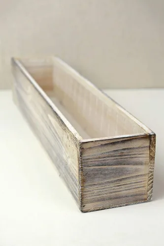 Vista 2 de Richland Maceta de madera blanca lavada de 20 x 4 pulgadas