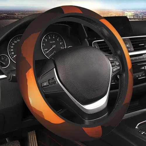 Vista 17 de Funda elástica para volante de automóvil con estampado de gato Galaxy de 15 pulgadas, protector de volante antideslizante, accesorios universales