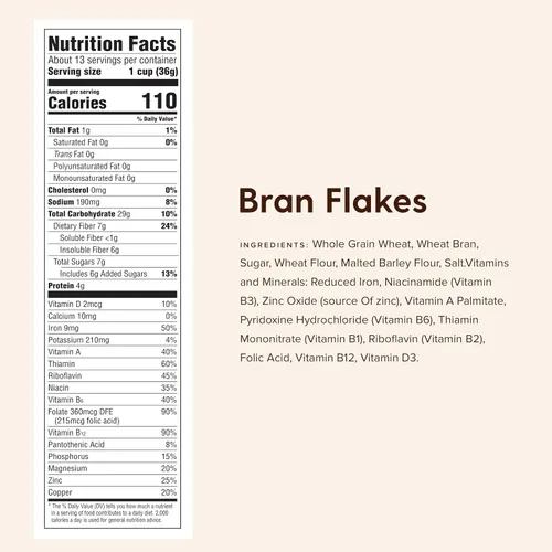 Vista 2 de Bran Flakes Cereal para el desayuno - 16 oz (paquete de 4)