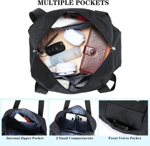 Vista 4 de Mini bolsa de gimnasio para mujeres y niñas, bolsa de gimnasio pequeña de 12 pulgadas, bolsa de lona ligera para viajes y deportes