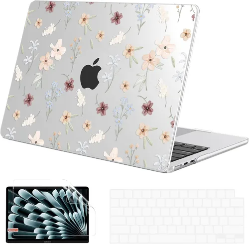 Vista 14 de G JGOO Compatible con MacBook Air de 15 pulgadas 2026 2025 2024 2023 M5 A3448 M4 A3241 M3 A3114 M2 A2941, carcasa rígida de plástico para MacBook