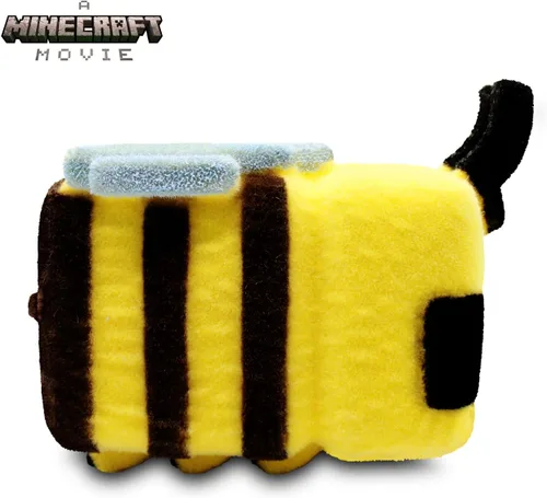 Vista 2 de Minecraft Mighty Mega Squishme (Abeja Cozie) Officially Licensed Minecraft Movie collectible. Soft slow-rise foam squishy, about 8 inches, with a