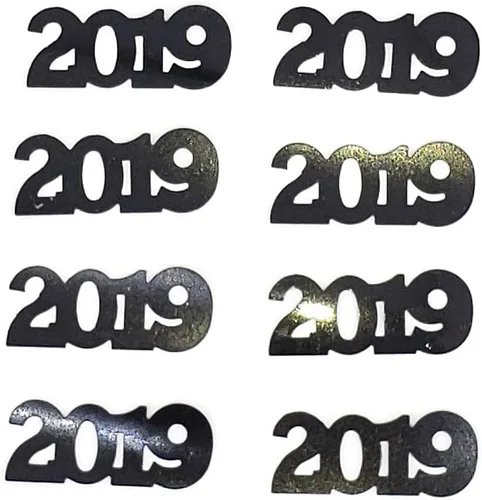 Vista 3 de Confeti Año 2019 Negro - Paquete al por menor #7260 QS0