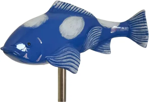 Vista 8 de Estatua de jardín de peces Koi, escultura de peces para exteriores, adornos de jardín de peces de resina, escultura de peces para patio, patio, Azul