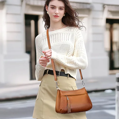 Vista 8 de Over Earth Bolsos de cuero para mujer, bolso de hombro pequeño Hobo para mujer
