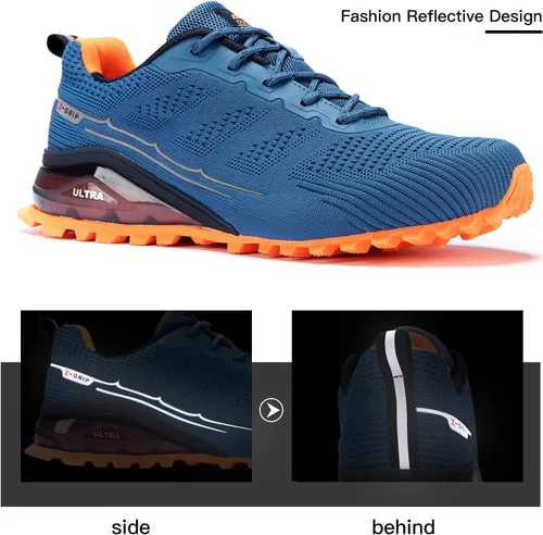 Vista 6 de Kricely Tenis de correr para hombre, para caminar, senderismo, tenis para hombre, tenis cruzado, tenis al aire libre, calzado casual