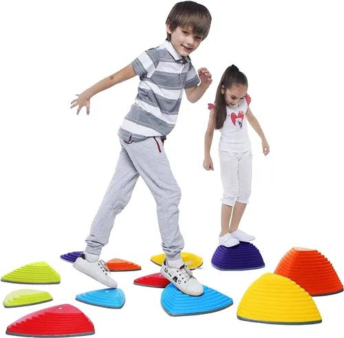 Vista 9 de Special Supplies Stepping Stones for Kids Indoor and Outdoor Balance Blocks Promote Coordination, Balance, Strength Child Safe Rubber, Non-Slip