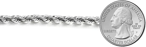 Vista 3 de Savlano Collar de cadena de eslabones giratorios de plata de ley 925 de 0236in con cuerda italiana maciza con caja de regalo para hombres y mujeres