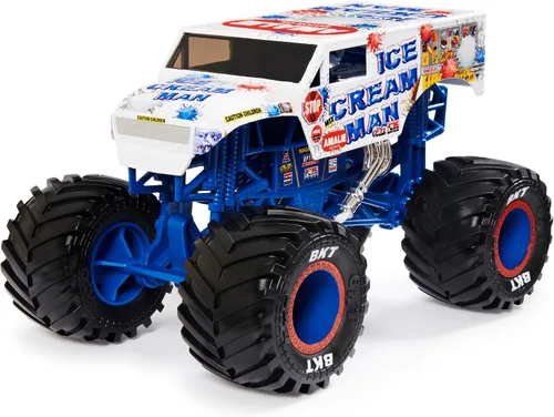 Vista 3 de Monster Jam, camión monstruo oficial de Ice Cream Man, vehículo fundido a presión, escala 1:24