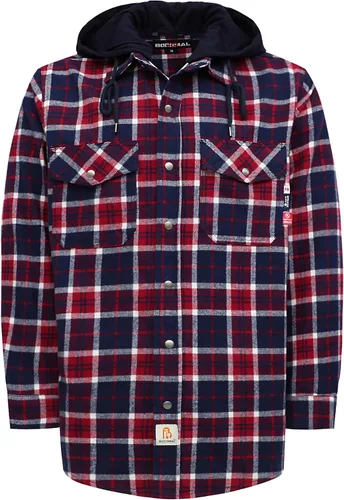 Vista 16 de BOCOMAL Camisas con capucha FR, camisas de franela a cuadros, con botones, resistentes al fuego, camisas de franela resistentes a la llama, chaqueta