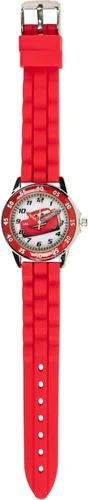 Vista 6 de Disney Reloj para enseñar la hora a niños CZ1009 Cars Rayo McQueen Reloj circular con correa de hule roja