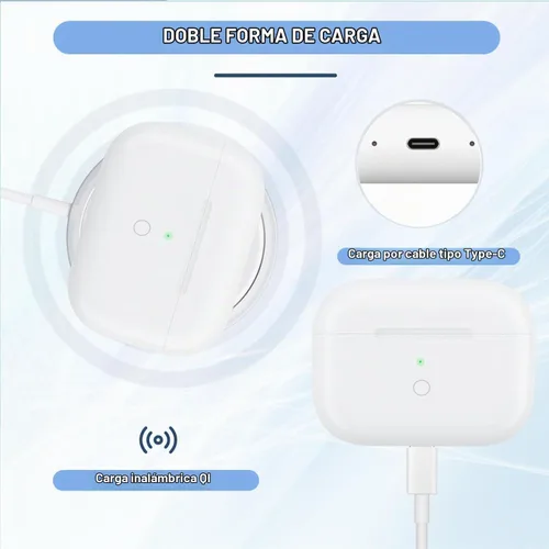 Vista 2 de Funda de carga USB-C para AirPods Pro y Pro2, compatible con AirPod Pro y Pro2 de repuesto, batería integrada de 450 mAh con botón de sincronización