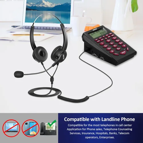 Vista 3 de AGPtek® auriculares binaurales con cable, manos libres, micrófono y cancelación de ruidos externos (5 opciones de colores).