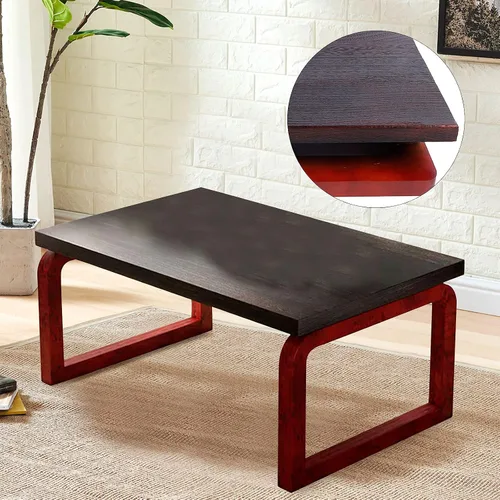 Vista 4 de Mesa de centro plegable de madera Flodable para computadora portátil, mesa de té baja Mesa de picnic de té, mesa de centro plegable de madera
