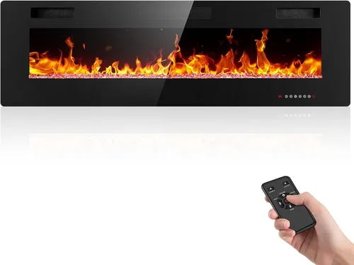 Vista 15 de Electactic - Chimenea eléctrica de 30 pulgadas para insertar ultradelgada - Chimenea calefactora empotrada y de montaje en pared con termostato
