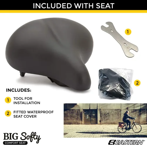 Vista 6 de Asiento de bicicleta grande y suave para personas mayores - Spin interior - Bicicletas estacionarias y estáticas - Sillín de bicicleta grande ancho