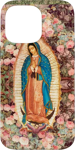 Vista 21 de Lady of Guadalupe - Carcasa para iPhone 17, diseño de flores rosadas