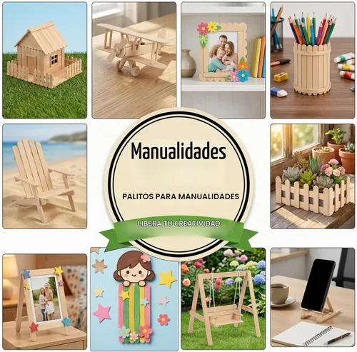 Vista 5 de 1200 palitos de madera para manualidades, palitos de helado de madera natural de 4.5 pulgadas de largo para manualidades de bricolaje de madera