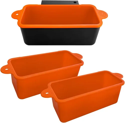 Vista 8 de Paquete de 2 Forros de Silicona para Tazas de Grasa Blackstone para Plancha de 36 28 22 17 Pulgadas, Forro Reutilizable para Bandeja de Grasa