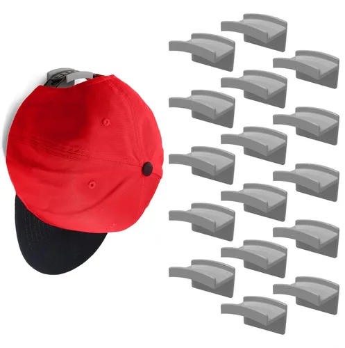 Vista 18 de Modern JP Ganchos adhesivos para sombreros de pared (paquete de 8) – Diseño minimalista para sombreros, sin taladrar, ganchos de sujeción fuerte