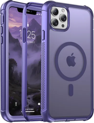 Vista 44 de jaroco - Funda magnética compatible con MagSafe para iPhone 11 de 6.1 pulgadas; protección de grado militar contra caídas, de doble capa